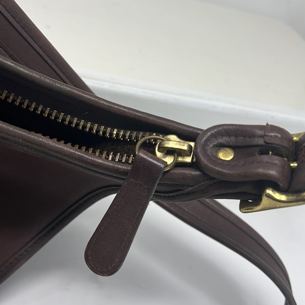 Coach Dark Brown Leather Hobo Bag with Gold Hardware - Picture 14 of 15
